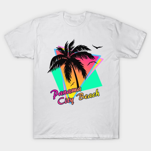Panama City Beach Cool 80s Sunset T-Shirt by Nerd_art